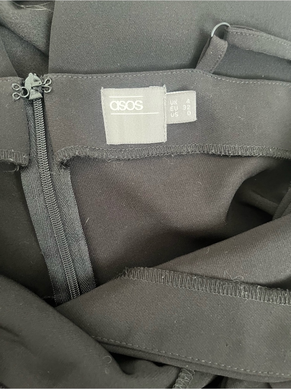 ASOS Black V‑Neck Tie‑Waist Jumpsuit - Picture 2 of 2